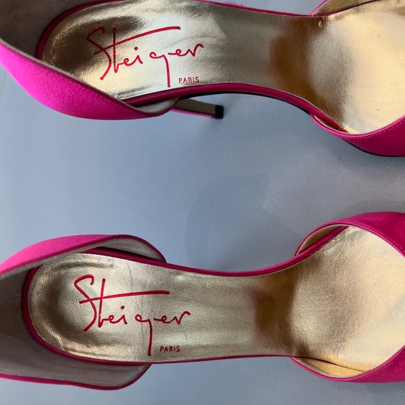 Hot Pink Walter Steiger Paris Satin Heels. - Picture 10 of 12